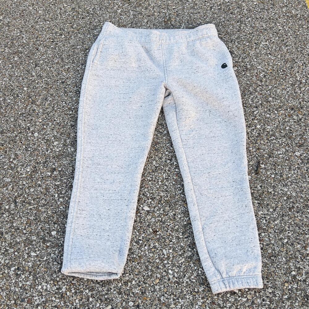 Carhartt Sweatpants Kids Large Gray Fleece Joggers Zip Pocket Logo Relaxed Fit